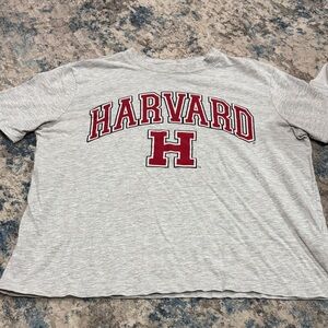 H&M Gray Harvard Tee with Red Accents
